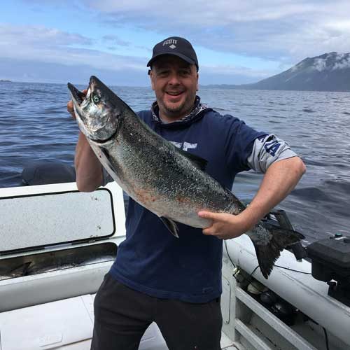 Mike Lee with Salmon catch